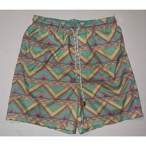 Southern Marsh Swim Trunks Youth M Boys Geo Print Mesh Lined Shorts